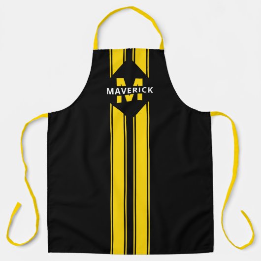 Mannelijke Chef Monogram en naam Schort (Voorkant)