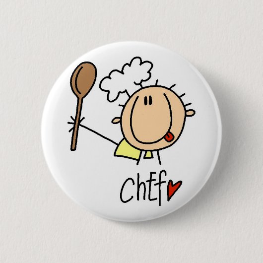Mannelijke Chef Ronde Button 5,7 Cm (Voorkant)