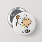 Mannelijke Chef Ronde Button 5,7 Cm (Voorkant /achterkant)