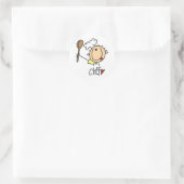 Mannelijke Chef Ronde Sticker (Tas)