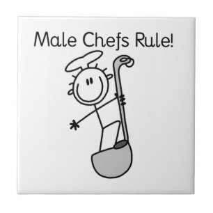 Mannelijke chefs heersen tegeltje