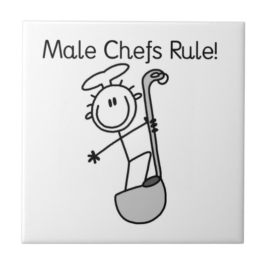 Mannelijke chefs heersen tegeltje (Voorkant)