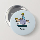 Mannelijke Chiropractor of Masseuse Name Button (Voorkant /achterkant)