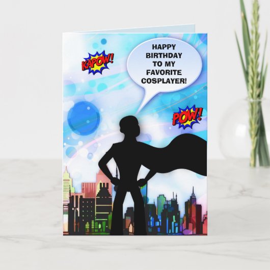 Mannelijke Cosplayer Sentimentele Verjaardag Kaart (Voorkant)