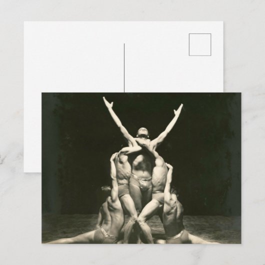 Mannelijke dansers 1934 briefkaart (Voorkant / Achterkant)