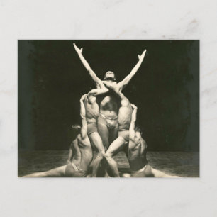 Mannelijke dansers 1934 briefkaart