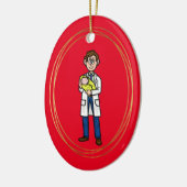 Mannelijke Doctor Holding Baby kerstversiering Keramisch Ornament (Links)