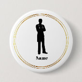 Mannelijke Doctor Silhouette Name Button #2 (Voorkant)