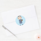 Mannelijke Doctor T-shirts en geschenken Ronde Sticker (Envelop)