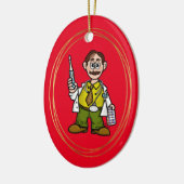 Mannelijke dokter met thermometer en Ornament pill (Links)