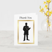 Mannelijke dokter Silhouette Blank Kaart (Gele Bloem)