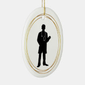 Mannelijke dokter Silhouette kerstversiering Keramisch Ornament (Rechts)