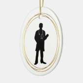 Mannelijke dokter Silhouette kerstversiering Keramisch Ornament (Links)