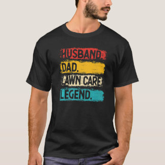 Mannelijke echtgenoot vader grasverzorgingslegende t-shirt