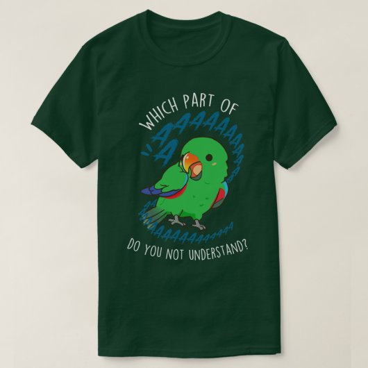 Mannelijke eclectus papegaai Aaaa T-shirt (Design voorkant)