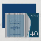 Mannelijke Elegante Uitnodiging (Voorkant / Achterkant)