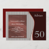 Mannelijke Elegante Uitnodiging ROOD (Voorkant / Achterkant)