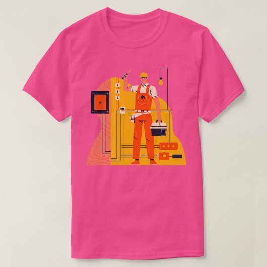 Mannelijke elektricien t-shirt (Design voorkant)