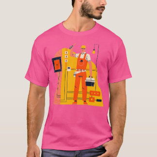 Mannelijke elektricien t-shirt