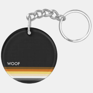 Mannelijke en Slanke Gay Bear Pride Vlag WOOF Sleutelhanger