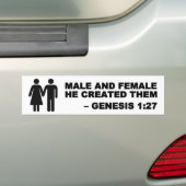 Mannelijke en Vrouw Gen. 1:27 Bumpersticker - Zwar (Op auto)