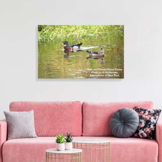 Mannelijke en Vrouw Houteenden Canvas Afdruk (Insitu (Woonkamer))