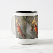 Mannelijke en Vrouw Kardinalen fijne mok (Voorkant links)