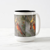 Mannelijke en Vrouw Kardinalen fijne mok (Voorkant rechts)