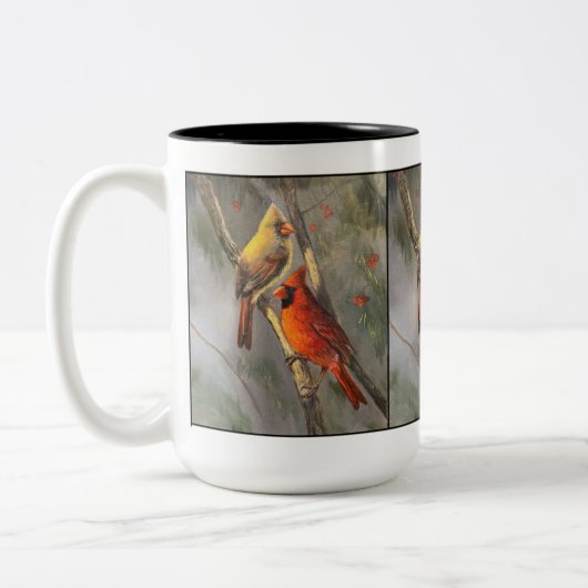 Mannelijke en Vrouw Kardinalen fijne mok (Links)