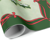Mannelijke en Vrouw Kardinalen Groen Cadeaupapier (Rol Hoek)