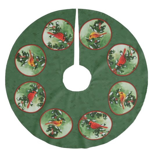 Mannelijke en Vrouw Kardinalen Groen Kerstboom Rok (Voorkant)