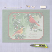 Mannelijke en Vrouw Kardinalen Groen Tissuepapier (Craft)