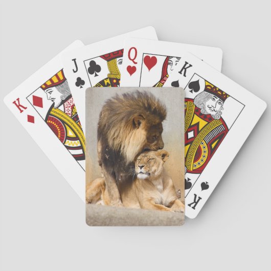 Mannelijke en Vrouw Lion in Love Pokerkaarten (Achterkant)