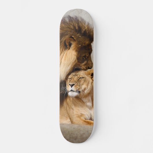 Mannelijke en Vrouw Lion in Love Skateboard (Voorkant)
