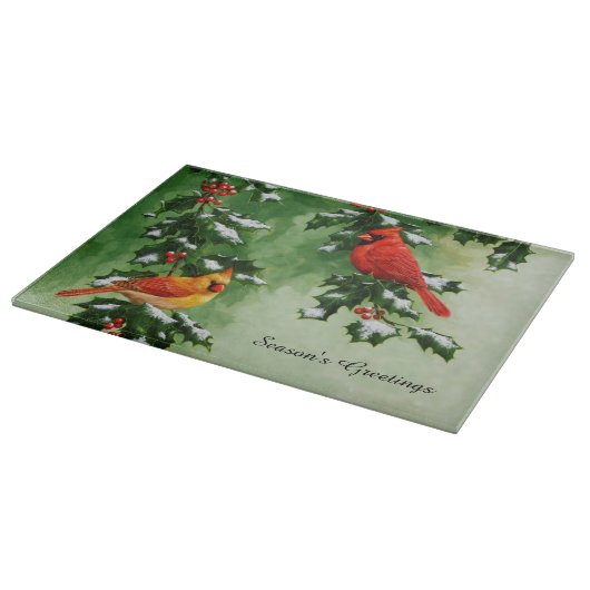 Mannelijke en Vrouw Noordelijke Kardinalen Snijplank (Hoek)