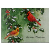 Mannelijke en Vrouw Noordelijke Kardinalen Snijplank (Voorkant)