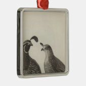 Mannelijke en Vrouw Partridge in Californië Metalen Ornament (Rechts)