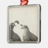 Mannelijke en Vrouw Partridge in Californië Metalen Ornament (Links)