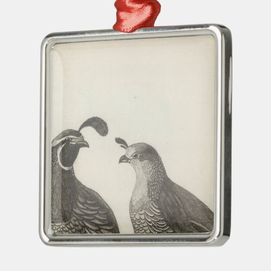 Mannelijke en Vrouw Partridge in Californië Metalen Ornament (Links)