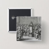 Mannelijke en Vrouw Quakers op hun vergadering Vierkante Button 5,1 Cm (Voorkant /achterkant)