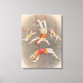 Mannelijke en Vrouw trapeze performers Canvas Afdruk (Voorkant)