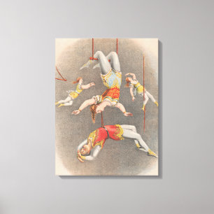 Mannelijke en Vrouw trapeze performers Canvas Afdruk