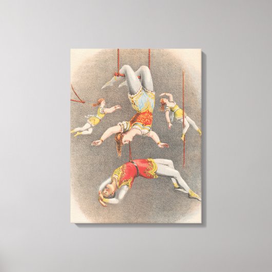 Mannelijke en Vrouw trapeze performers Canvas Afdruk (Voorkant)