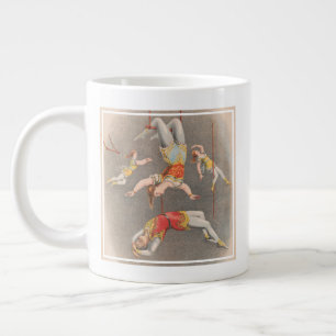 Mannelijke en Vrouw trapeze performers Grote Koffiekop
