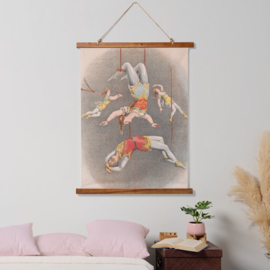Mannelijke en Vrouw trapeze performers Hangend Wandkleed (Slaapkamer)