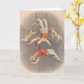 Mannelijke en Vrouw trapeze performers Kaart (Gele Bloem)