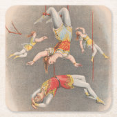 Mannelijke en Vrouw trapeze performers Kartonnen Onderzetters (Voorkant)