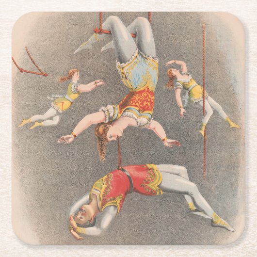 Mannelijke en Vrouw trapeze performers Kartonnen Onderzetters (Voorkant)