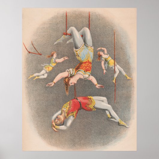Mannelijke en Vrouw trapeze performers Poster (Voorkant)