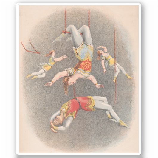 Mannelijke en Vrouw trapeze performers Sticker (Voorkant)